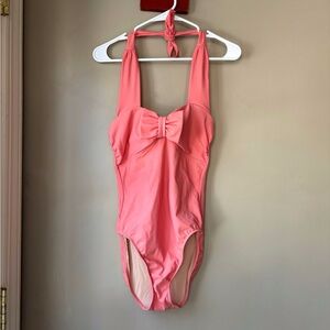 Vintage Shape FX Pink Bow Halter Tie One Piece Swimsuit 4